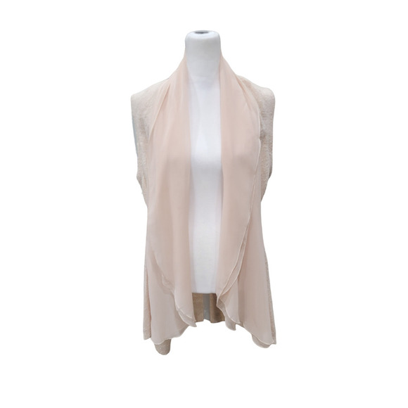 Soft Surroundings Women's Chiffon Waterfall Draped Sweater Vest Size‎ Small Pink - Picture 1 of 12